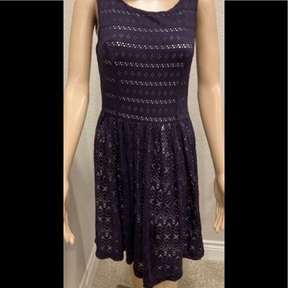 Anthropologie 9-HI5 STCL  navy blue crochet dress, fully lined. - Picture 1 of 4